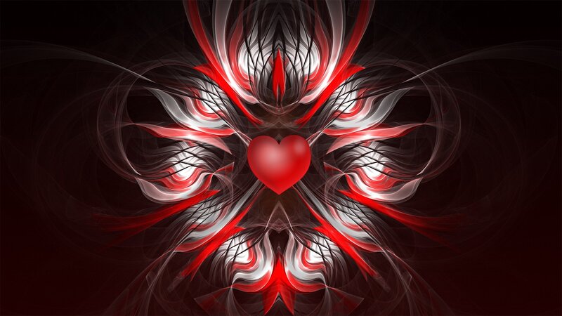 red heart fractal design