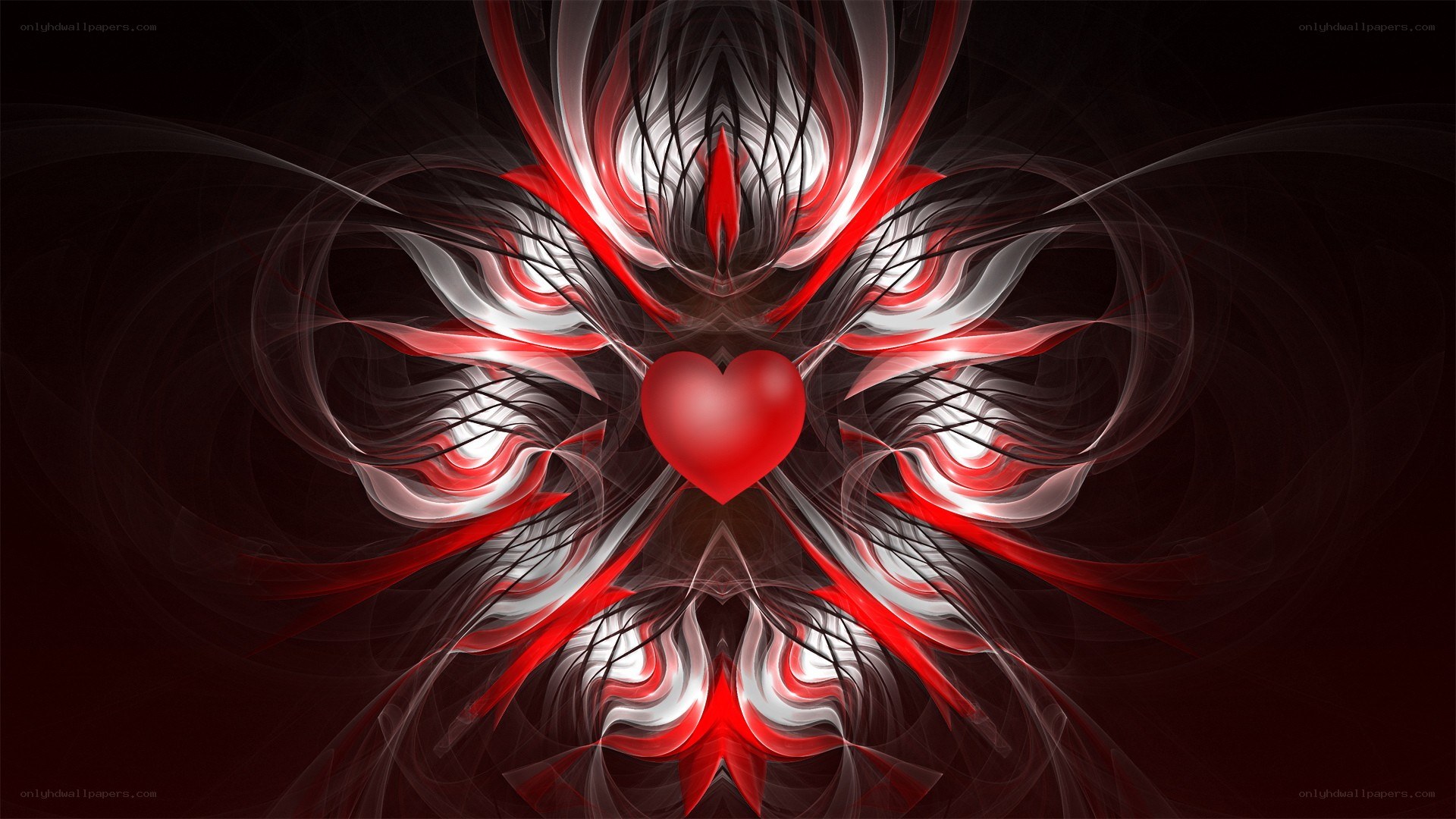 red heart fractal design