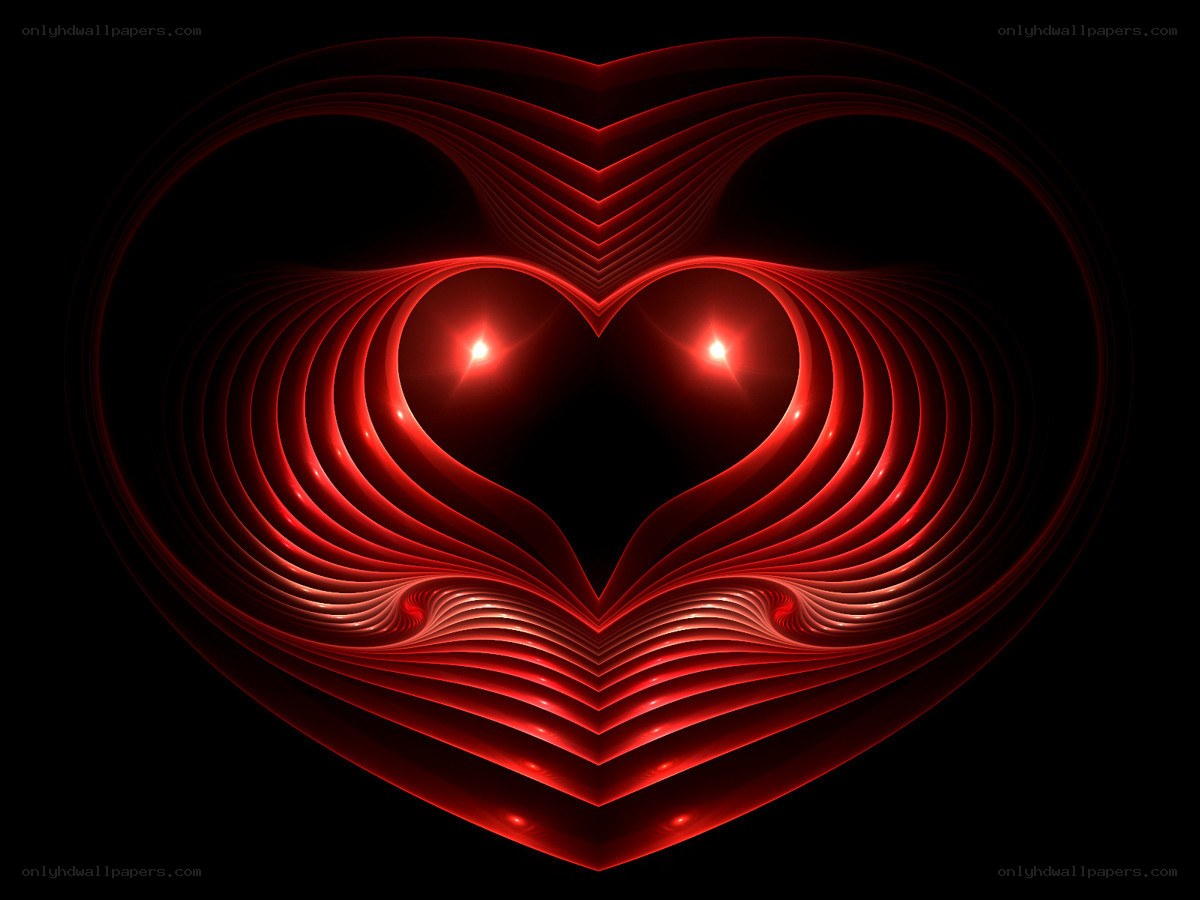 Red heart fractal design