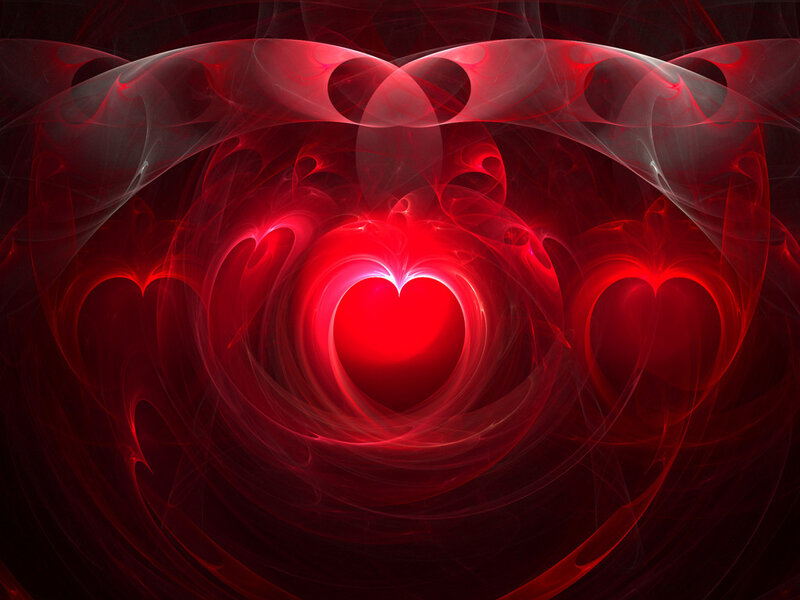 Red heart fractal design