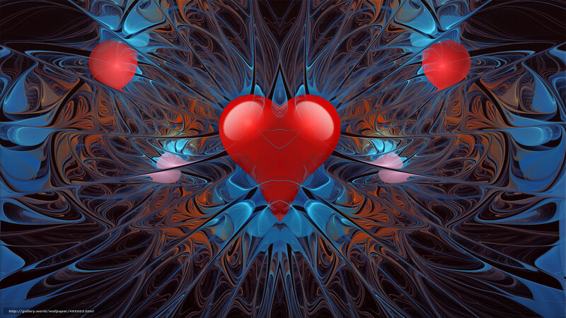 Red Heart Fractal Design — Abstract, Digital Art