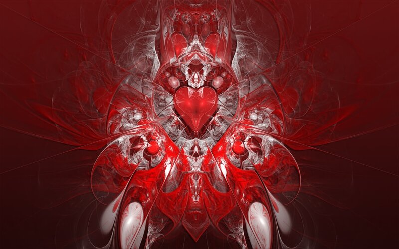 Red Heart Fractal Design — Abstract