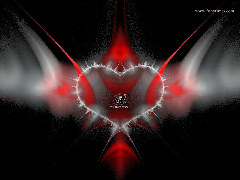 Red Heart Fractal Design — Black