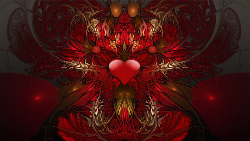 Red Heart Fractal Design — Dramatic
