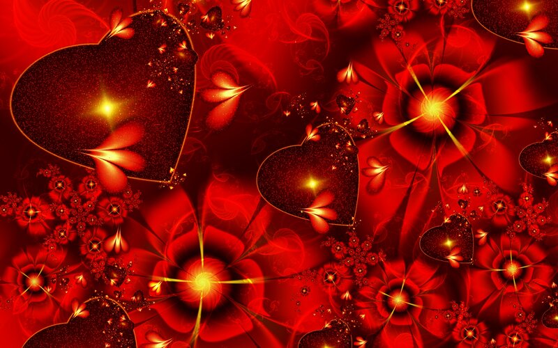 Red Heart Fractal Design — Festive