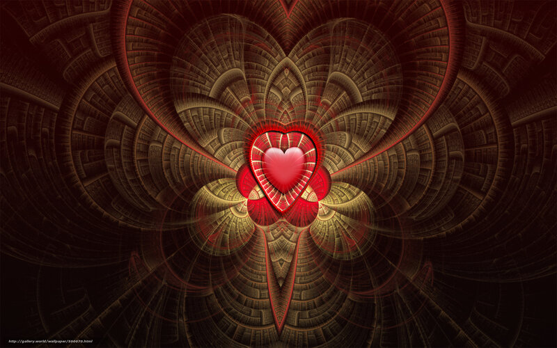 Red Heart Fractal Design — Mystical