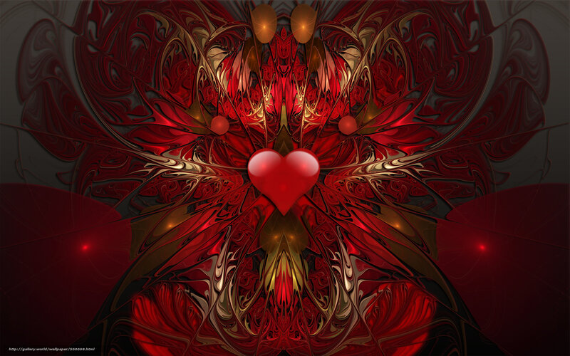 Red heart fractal design