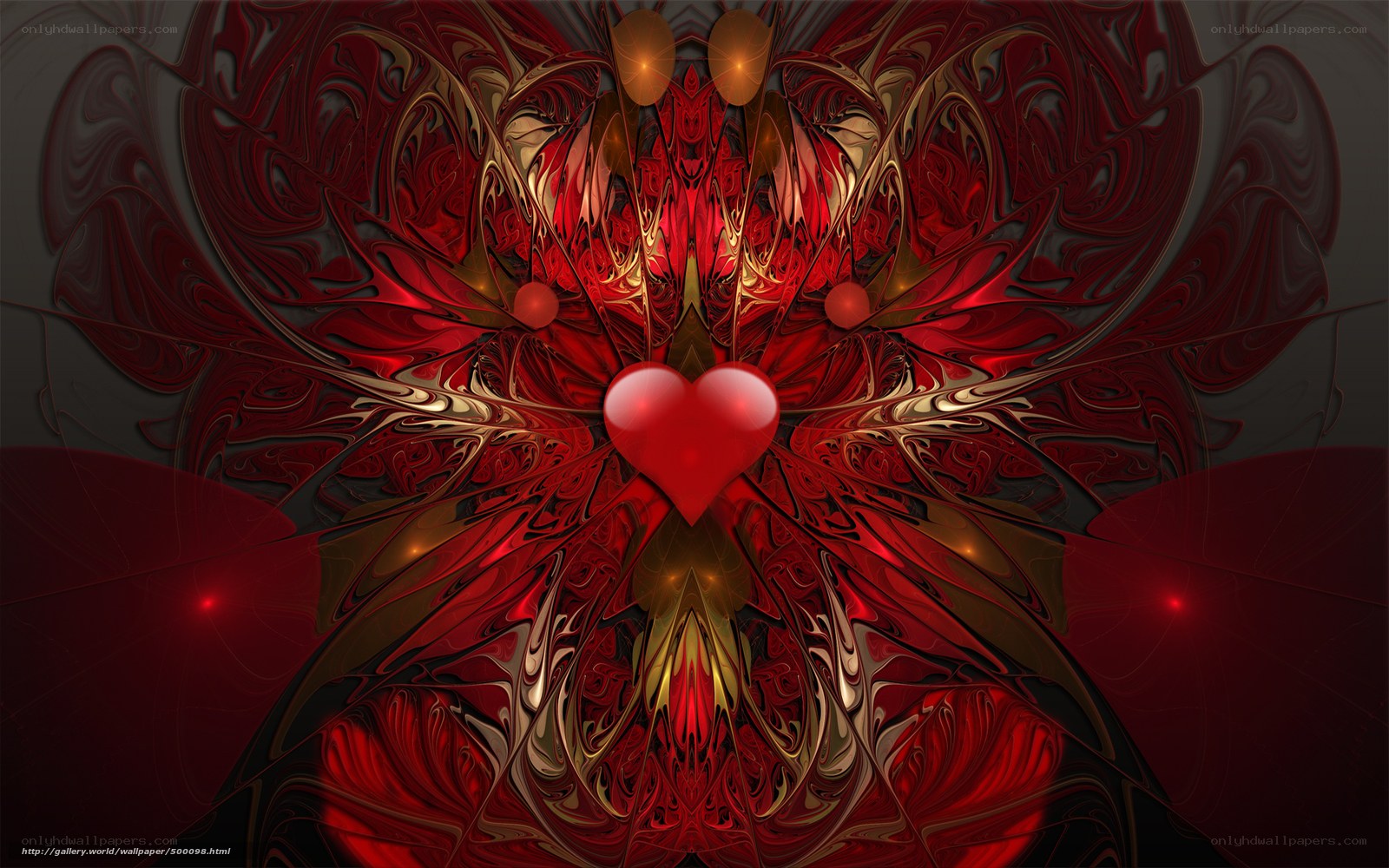 Red heart fractal design