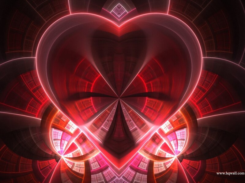 Red Heart Fractal Pattern