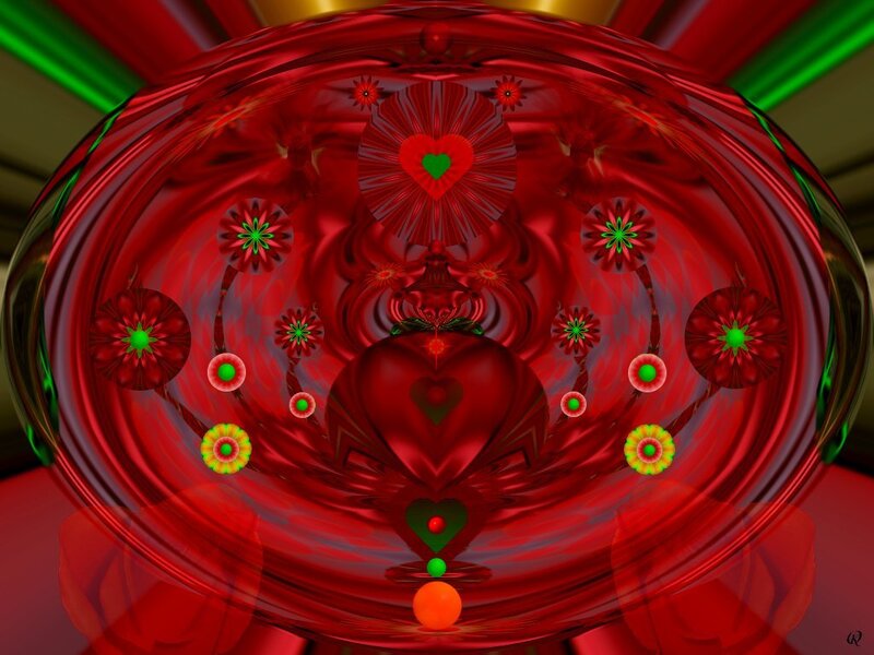 Red Heart Fractal — Symmetrical