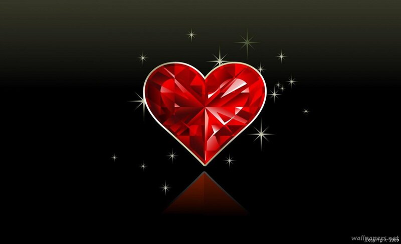 red heart gem with stars