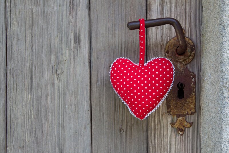 Red Heart Hanging on Door — Calm