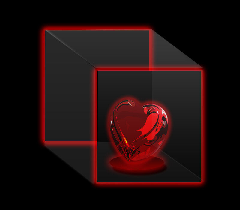 Red Heart in a Cube