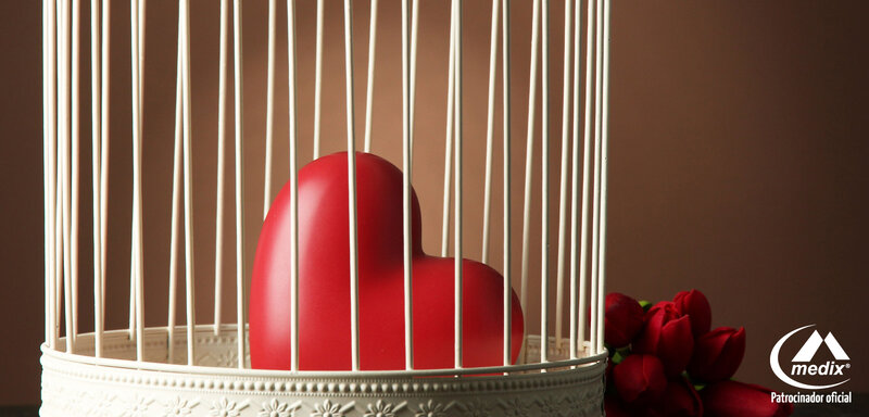 Red Heart in Birdcage — Dramatic