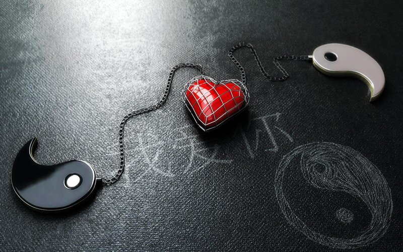 Red Heart in Cage — Black, Dramatic, 3d Render