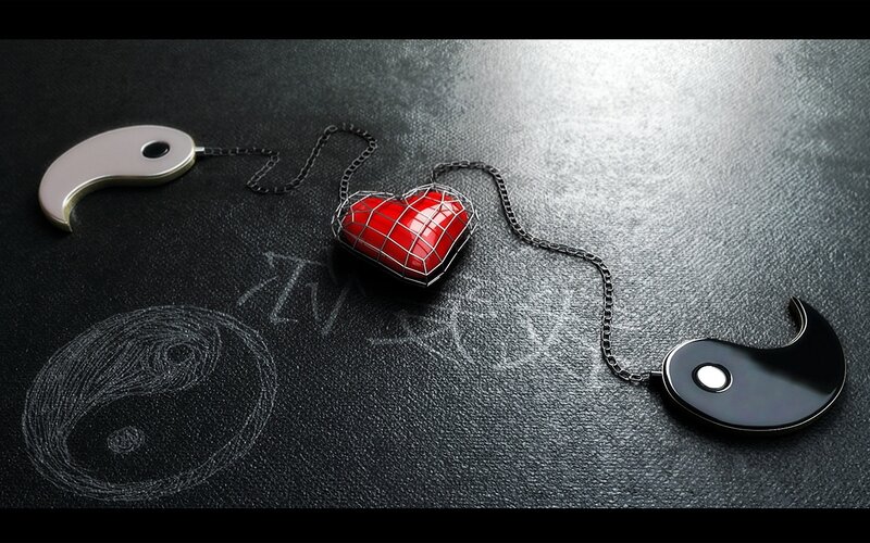 Red Heart in Cage — Black