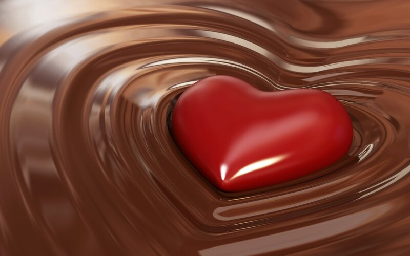 Red Heart in Chocolate — Brown, Sensual