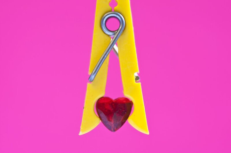 Red Heart in Clothespin