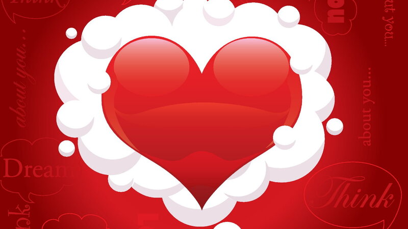 Red Heart in Cloud