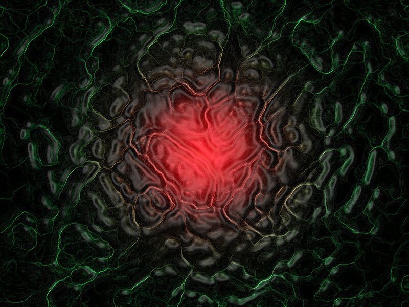 Red Heart in Dark Texture