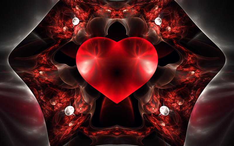 Red Heart in Fractal Design — Dramatic