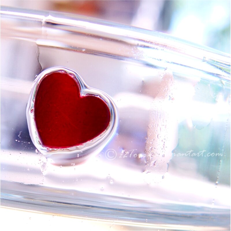 Red Heart in Glass — Calm