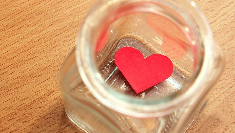 Red Heart in Glass Jar — Calm
