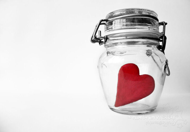 Red Heart in Glass Jar
