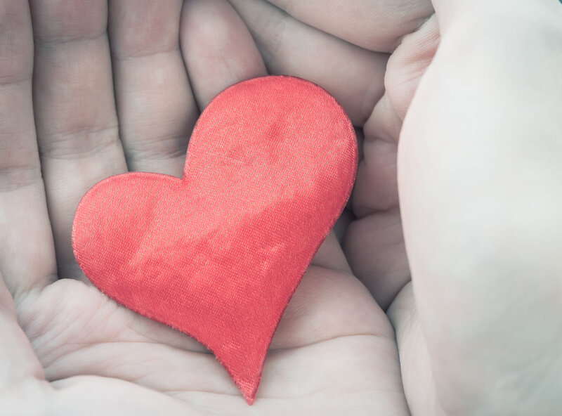 Red Heart in Hands