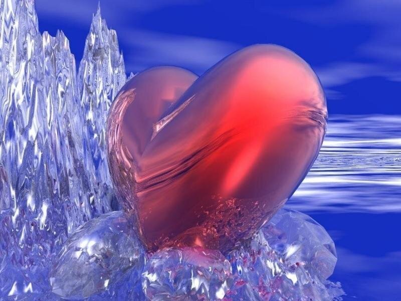 Red Heart in Ice