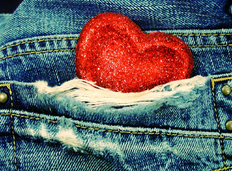 Red Heart in Jeans Pocket