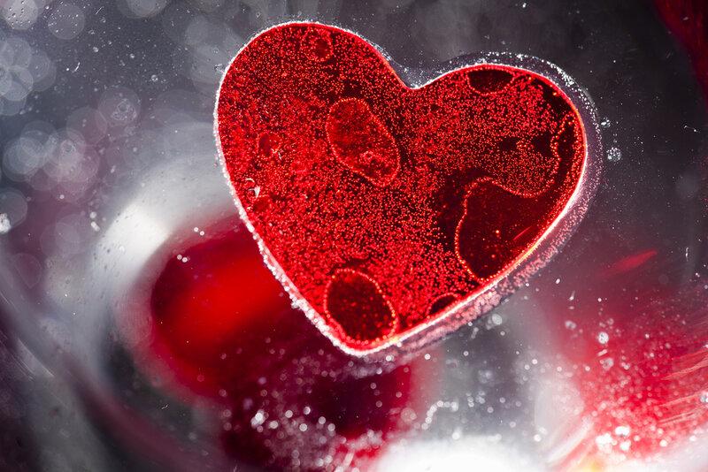 Red Heart in Liquid