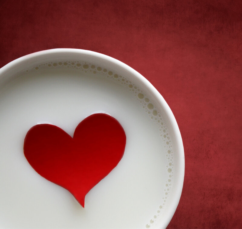 Red Heart in Milk