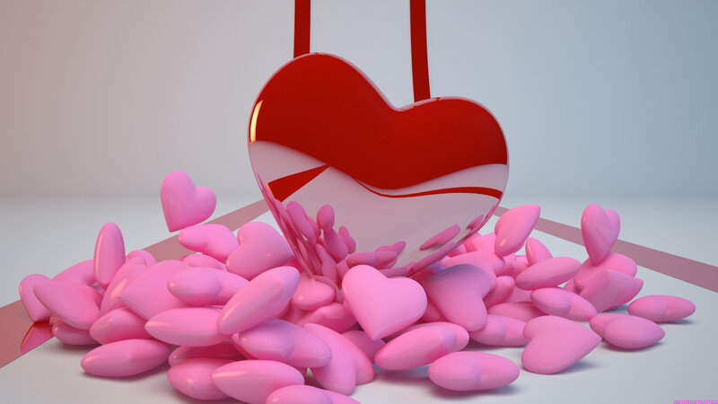 Red Heart in Pink Hearts