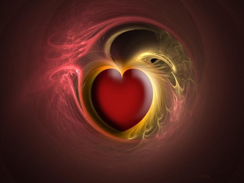 Red Heart in Vortex