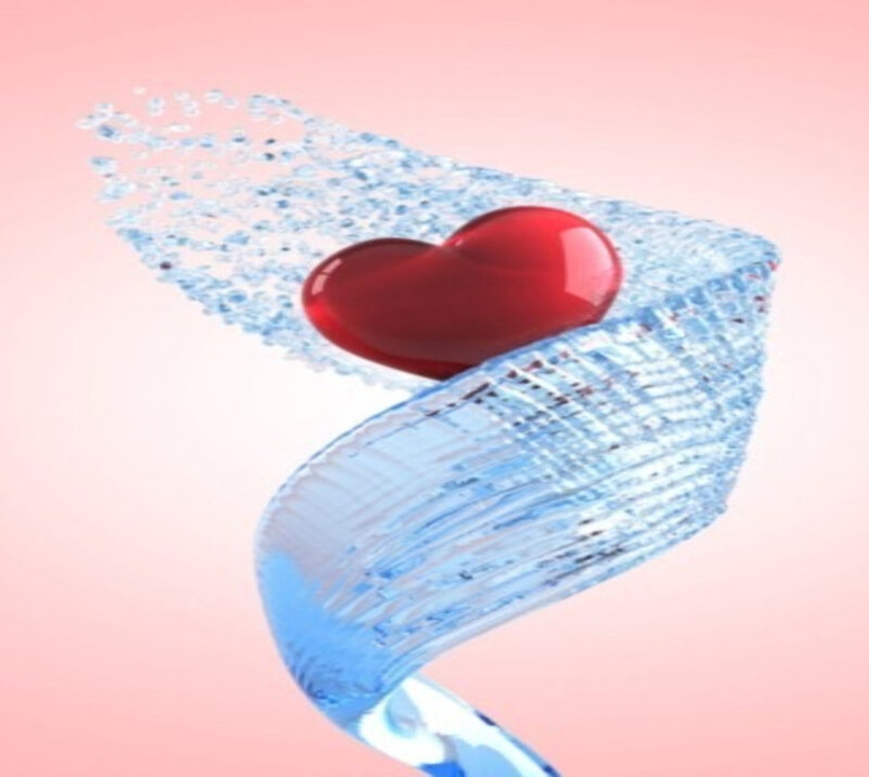 Red Heart in Water — Serene