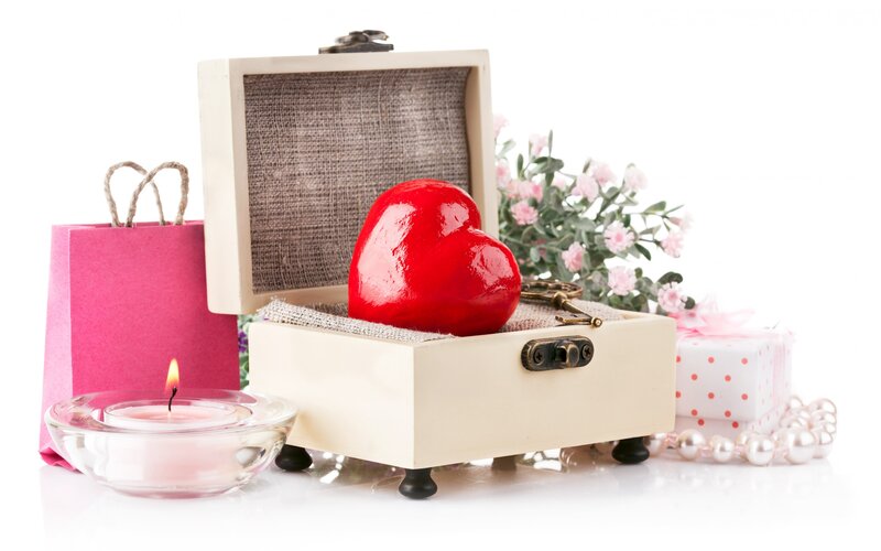 Red Heart in Wooden Box