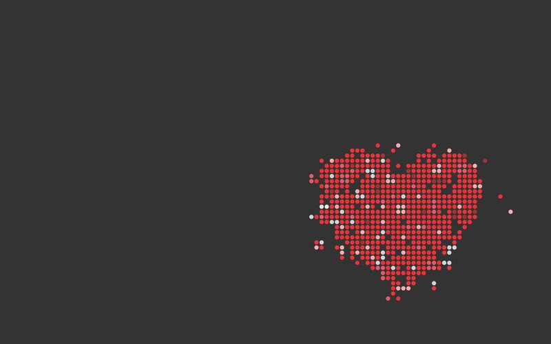 Red Heart Made of Dots