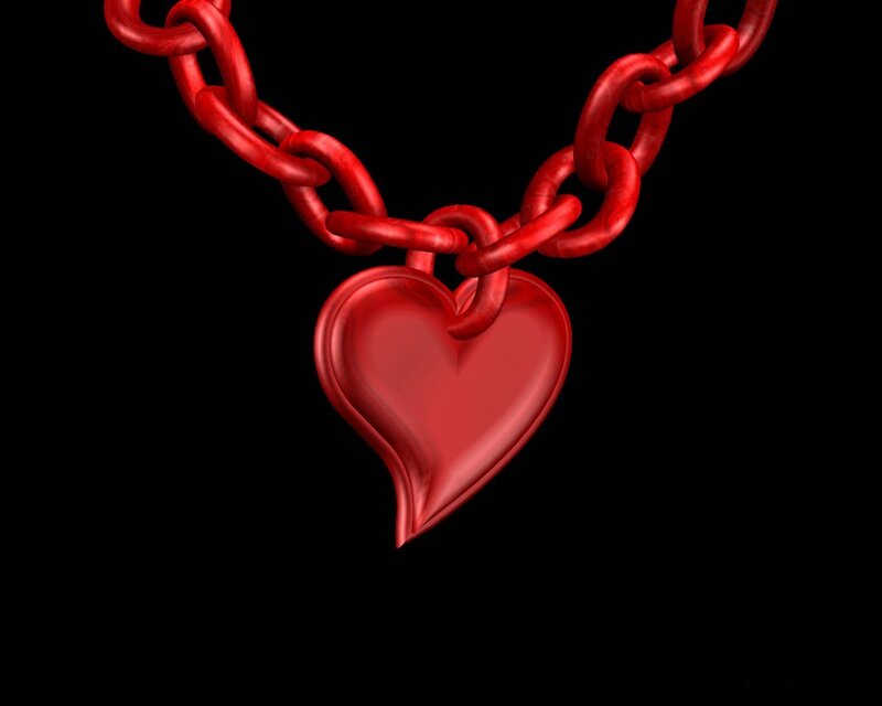 red heart necklace
