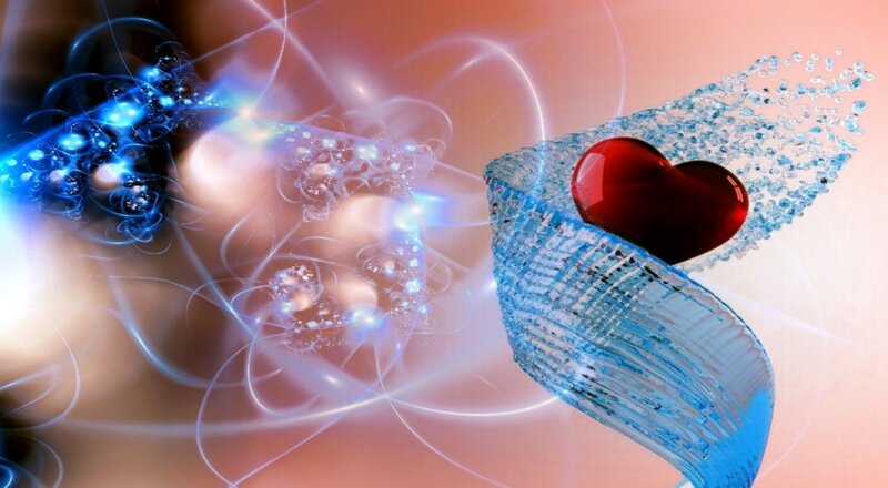 Red Heart on Blue Ribbon