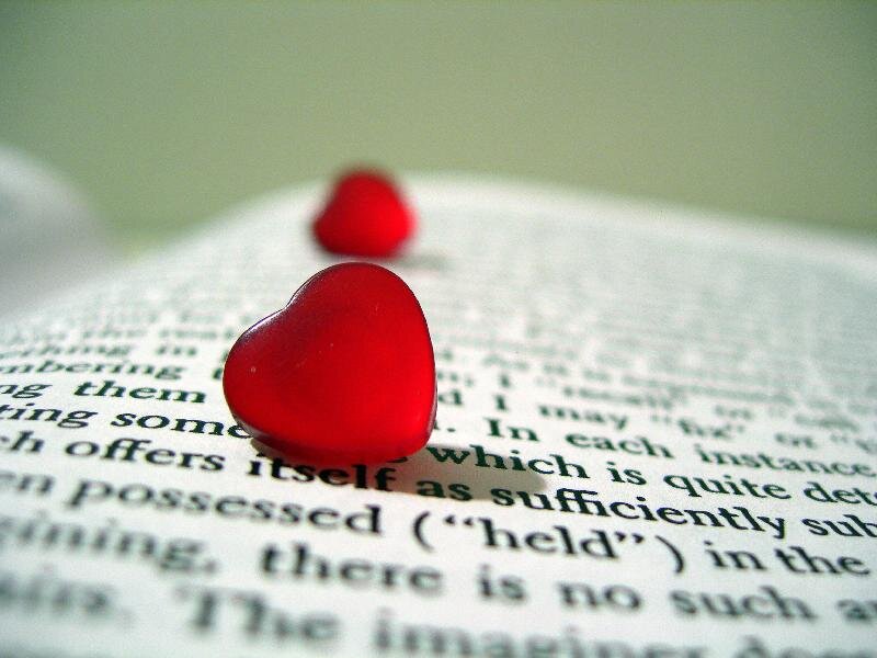 Red Heart on Book Page