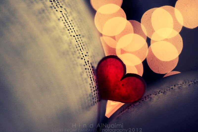 Red Heart on Book — Romantic
