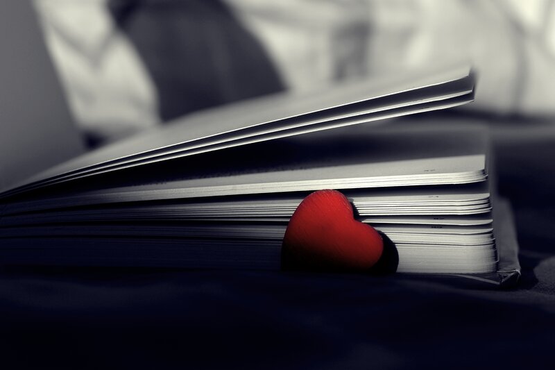 Red Heart on Book