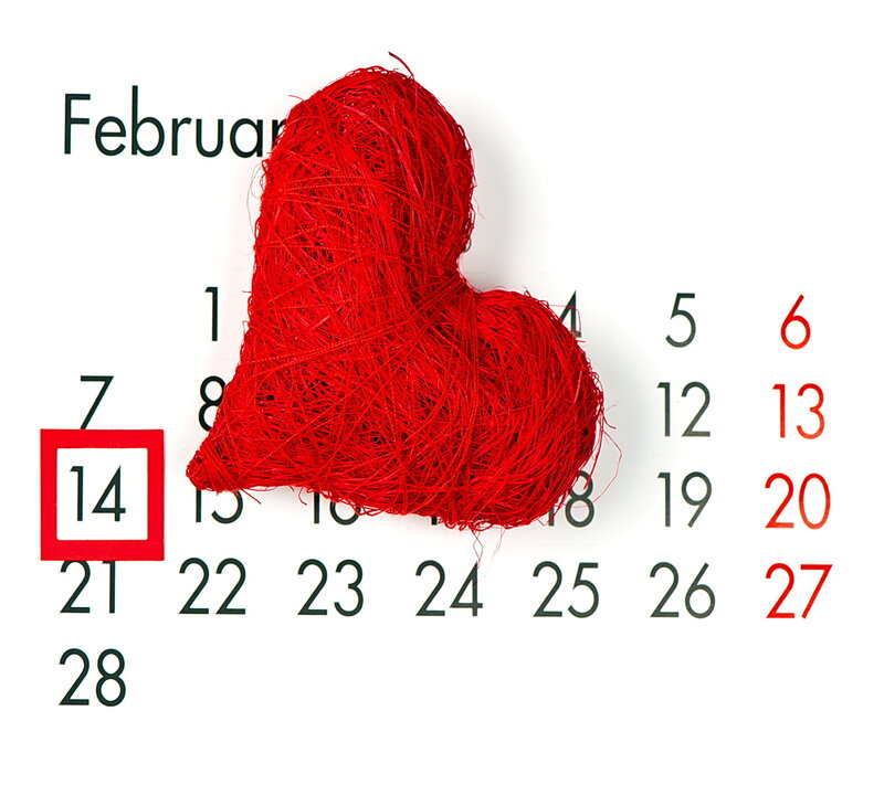 Red Heart on Calendar — Romantic