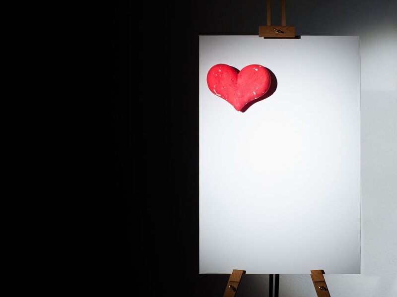 Red Heart on Canvas