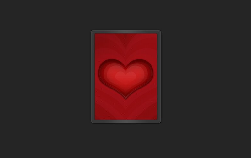 Red Heart on Card