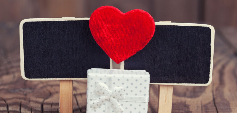 Red Heart on Chalkboard