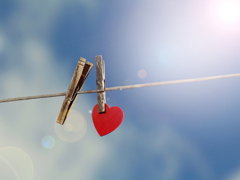 Red Heart on Clothesline — Serene