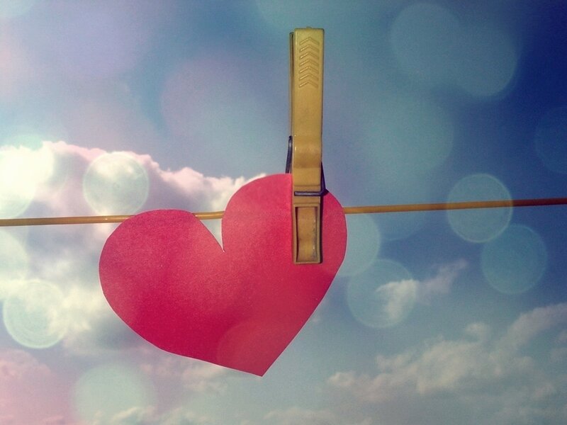Red Heart on Clothesline