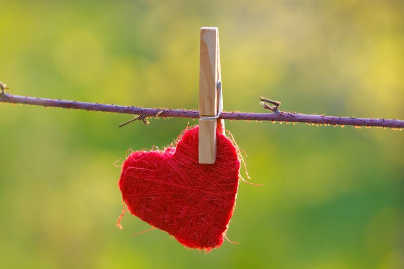 Red Heart on Clothespin — Serene
